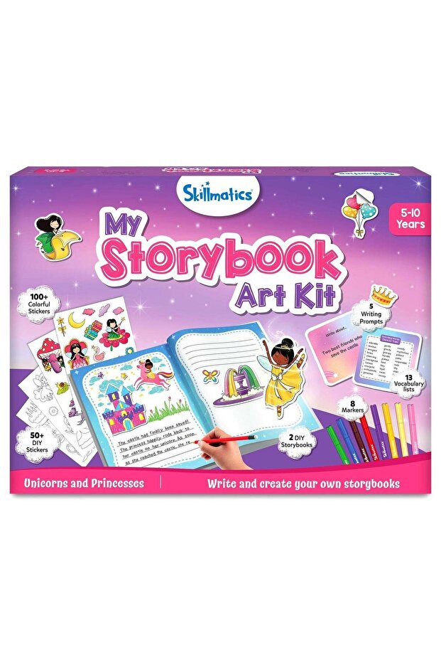 Skillmatics Storybook Art Kit - Create Fairytale Stories, DIY Craft & Writing Kit with 100+ Sticker