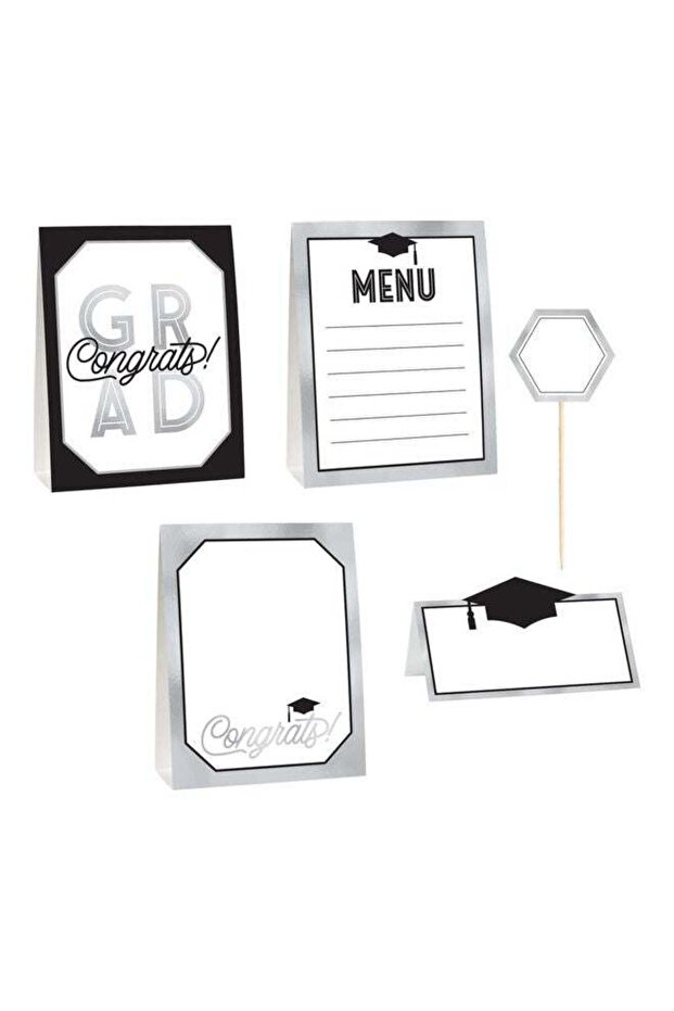 12-Piece Grad Grid Mini Buffet Decorating Kit for Graduation Party Supplies