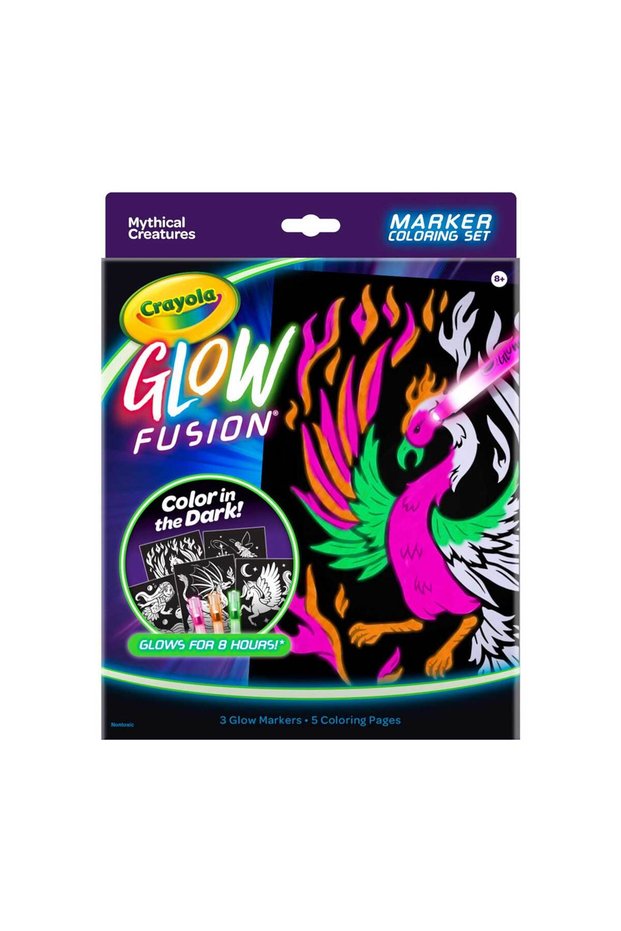 Crayola Glow Fusion Mythical Creatures Marker Coloring Set