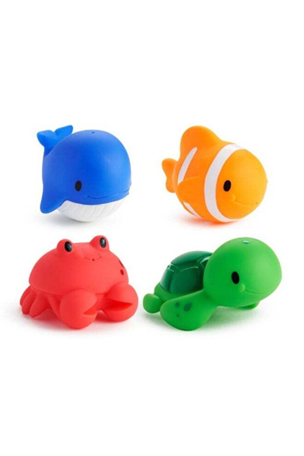 Munchkin Ocean™ Bath Squirts 4 Pack Baby Bath Toys with Floating Sea Animals Water Squirters