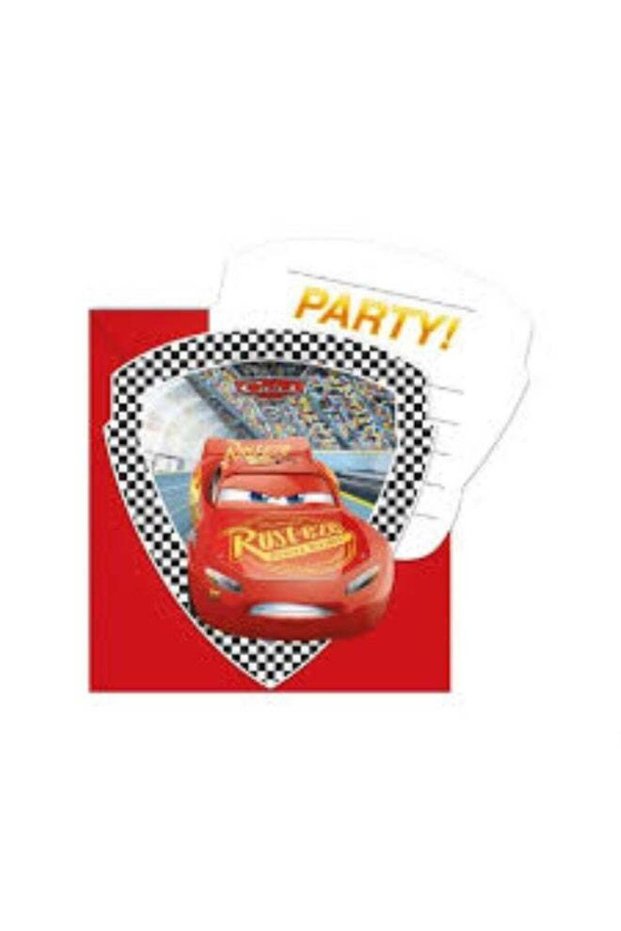 Ciao Disney Cars 3 Invitation Cards CF6 – Lightning McQueen Party Invites with Envelopes for Kids B