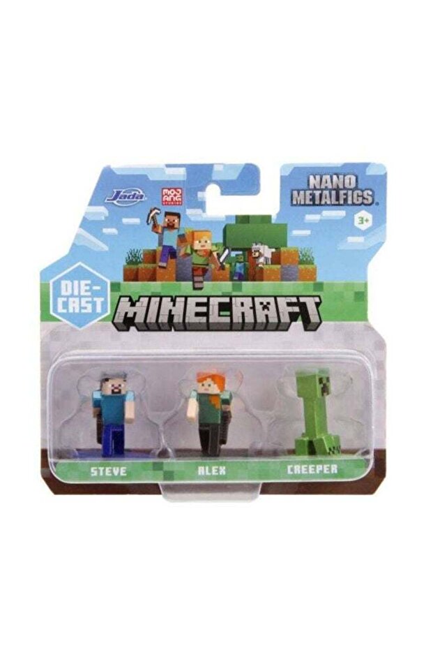 Jada Nano MetalFigs Minecraft Die-cast Figures 3-Pack (4.19 cm)