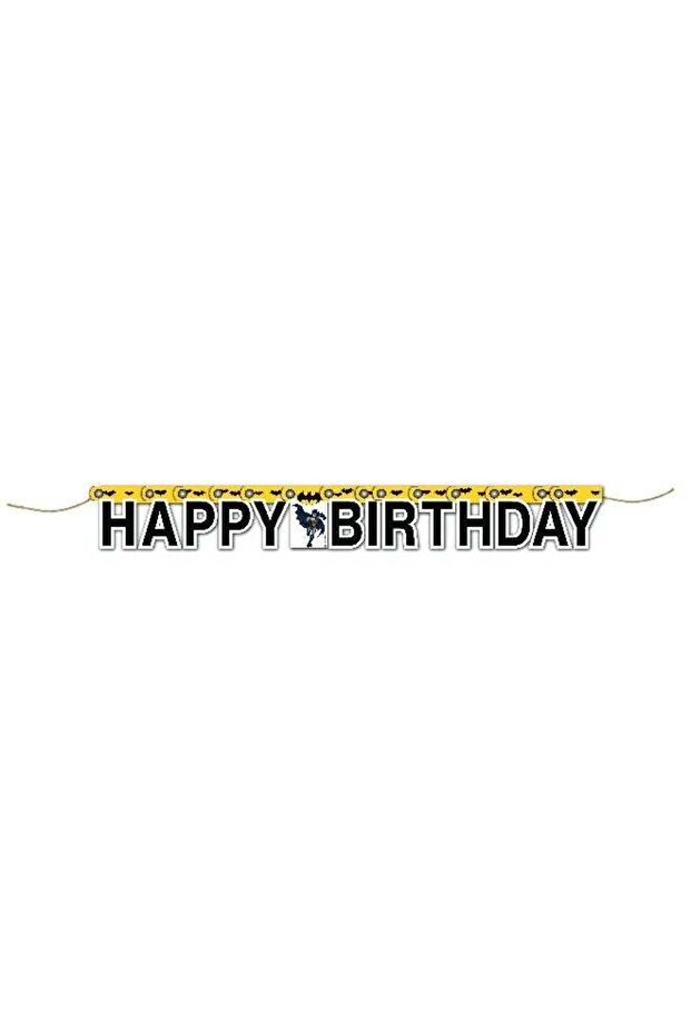 Batman Happy Birthday Garland 210 cm – Superhero Party Banner with Iconic Bat Symbol