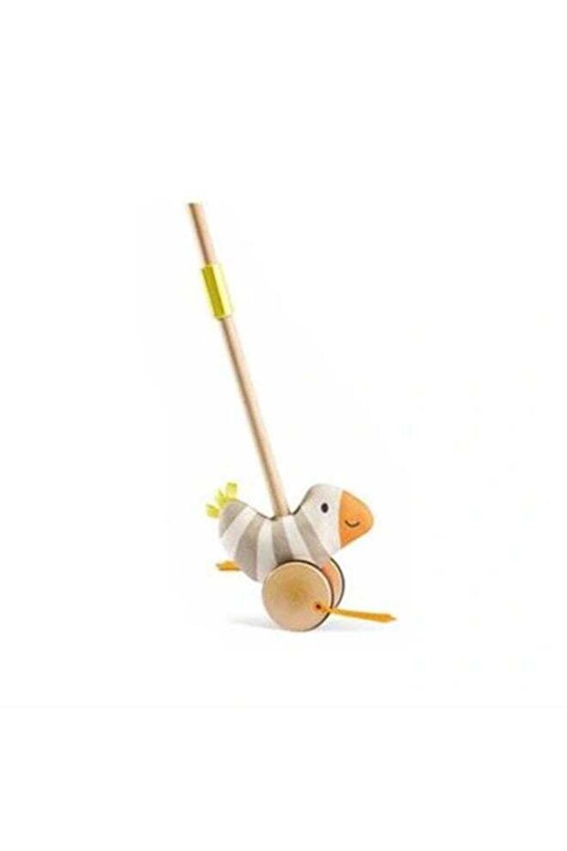 Hape, Flappy Bird, Push Pull Along Toy, With Detachable Stick & Soft Rubber Wheels, Wooden Toys For