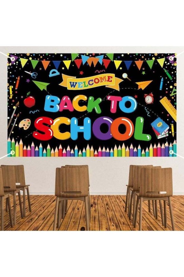 Large 180x110cm Black Polyester Ribbon for Classroom Displays and Event Decorations - 180 x 110 cm,