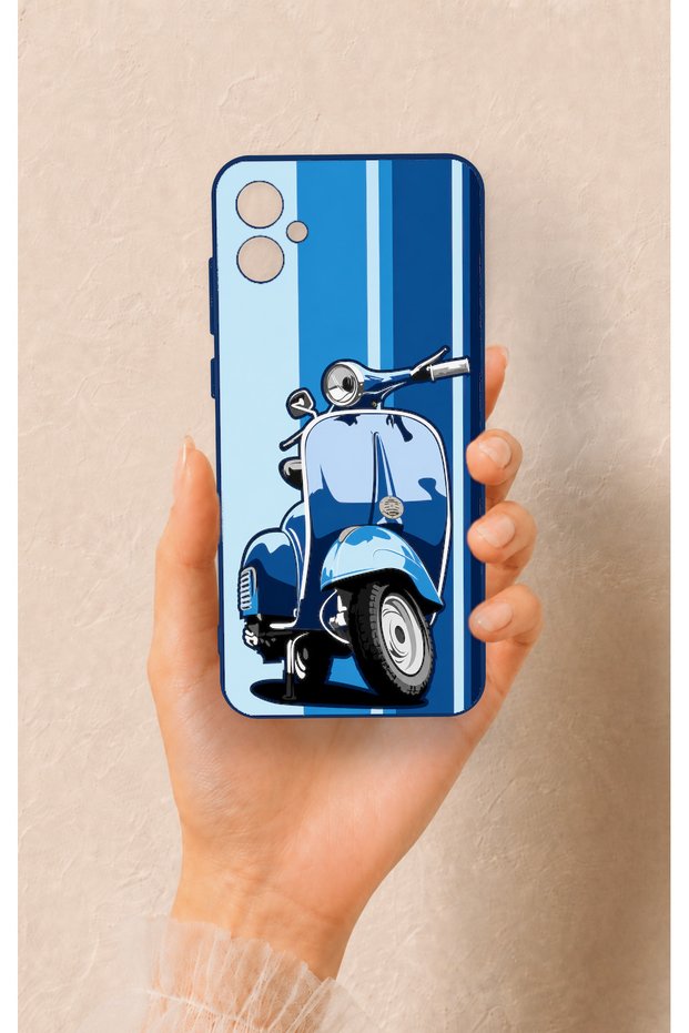 Samsung A05 Compatible Blue Scooter Patterned Silicone Case