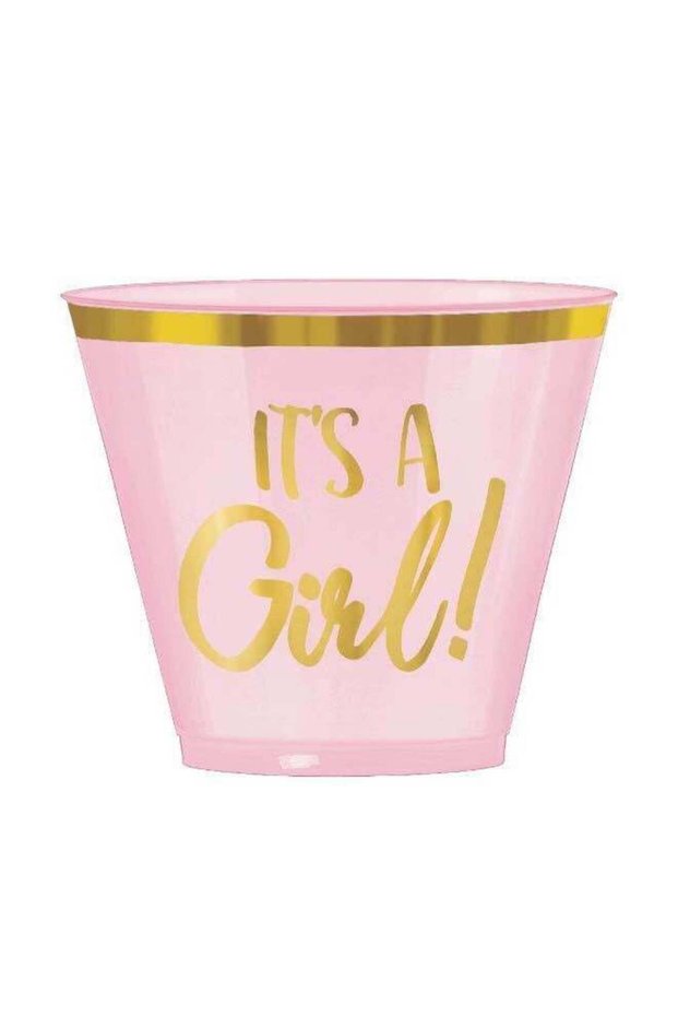 Oh Baby Girl Hot Stamped Tumblers 30pcs, 9oz, Baby Shower Party Supplies