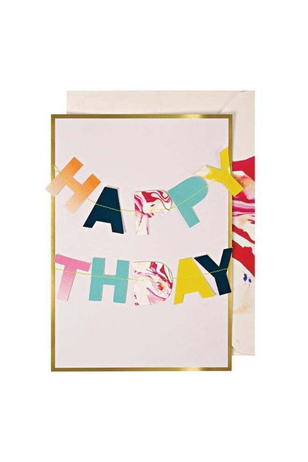 Marble Birthday Garland Card