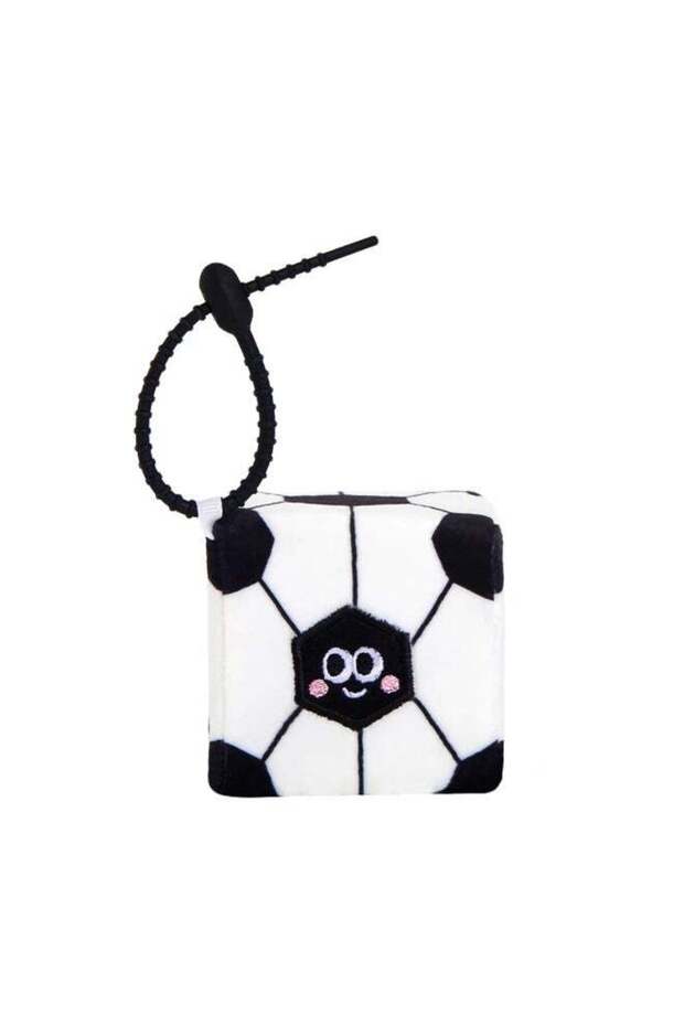 Square Pals Rollo Kick Football Clip-On Plush Toy (7 cm, Black/White)
