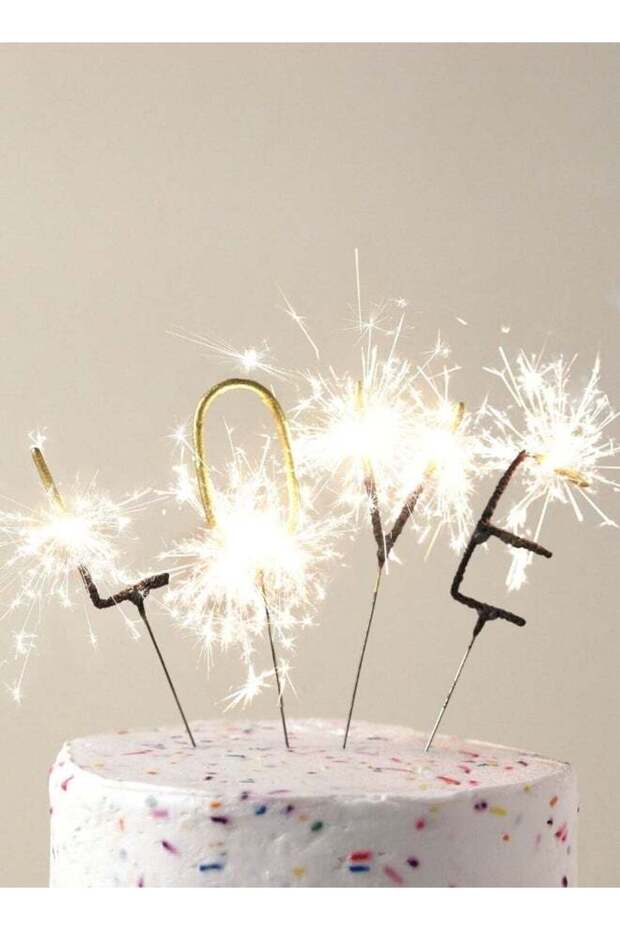 Love Gold Mini Sparkler Candle