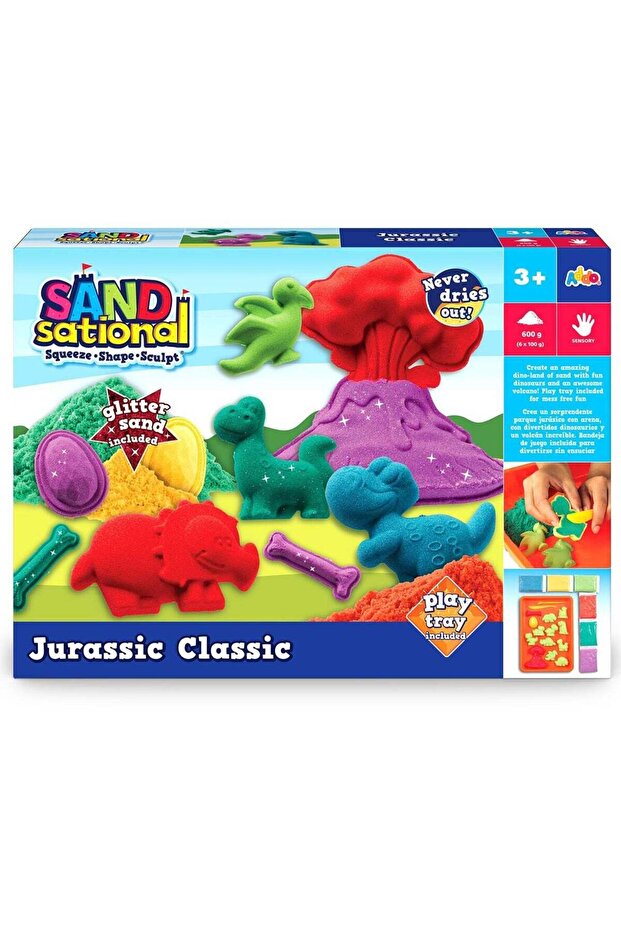 Sandsational Jurassic Classic 600g | Dinosaur | Sand Creation | Super-soft Sand | Modelling Sand |