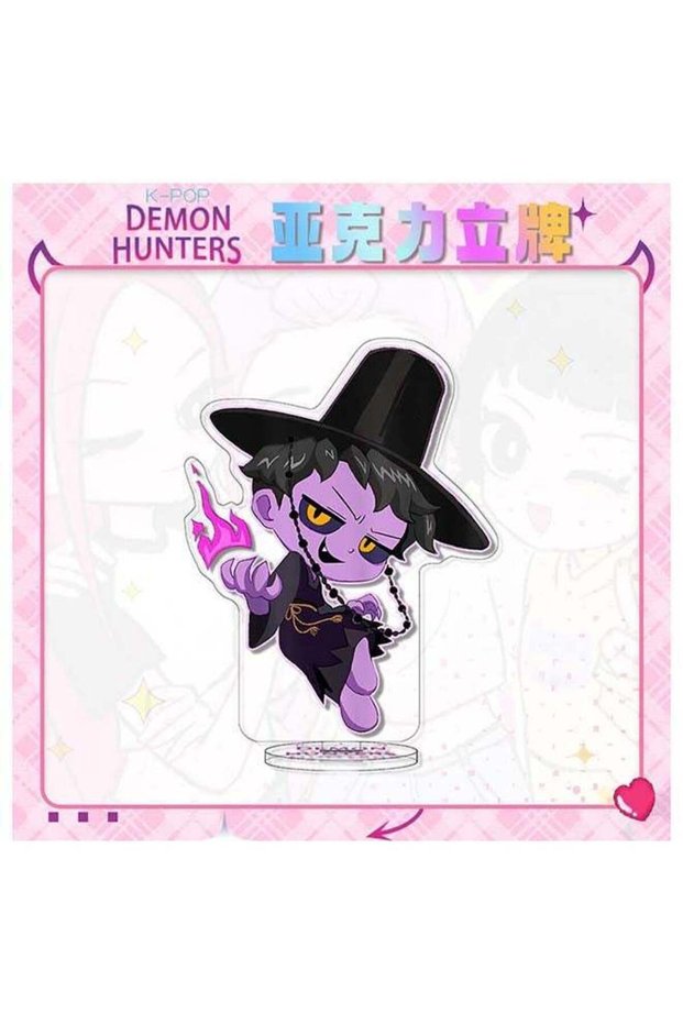 Hex Shadowling Acrylic Monument 16 cm Chibi Purple Demon Standee, Cute Magic Flame Figurine, Glossy
