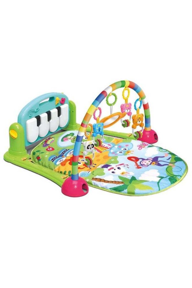 Deluxe Piano Fitness Mat – Educational Play Mat with Music, Lights & Hanging Toys 70x53x44cm