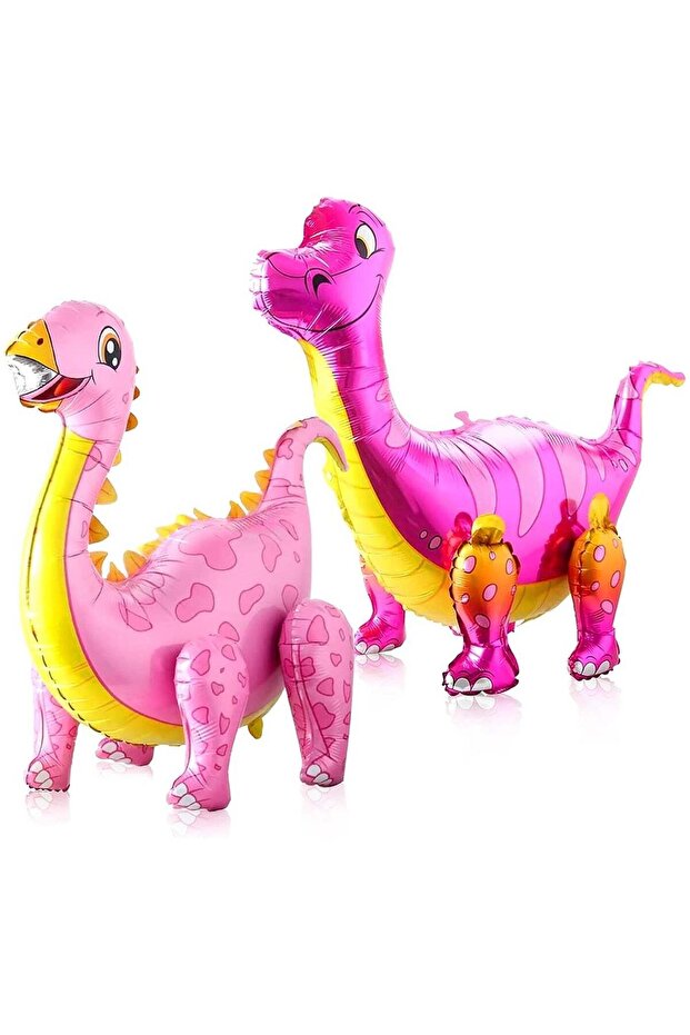 KatchOn, Large Pink Dinosaur Balloon Girl - 35 Inch | Pink Dinosaur Party Supplies | Self Standing