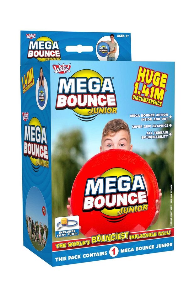 Wicked Mega Bounce Junior 141cm, Assorted 1 Piece (Color May Vary) | Inflatable Ball | Includes Han