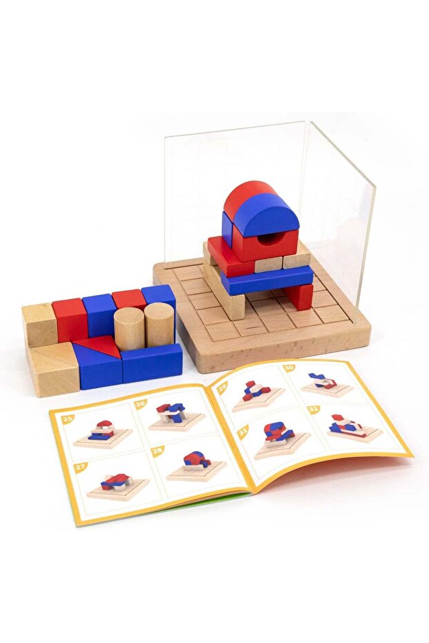 VIGA 3D Block Building Game - Wooden Educational Construction Toy for Spatial Reasoning and Problem