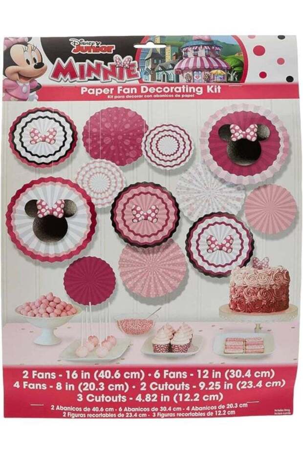 Minnie Mouse Forever Paper Fan Decoration Kit 17Pc