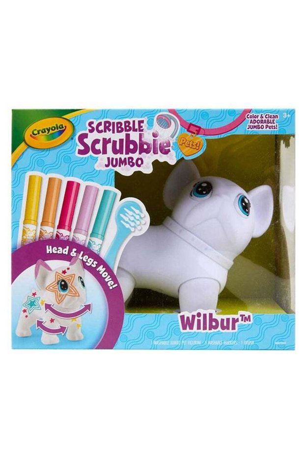 Scribble Scrubbie Jumbo Pet – Big Wilbur the French Bulldog, Washable Coloring Toy for Kids, Ages 3