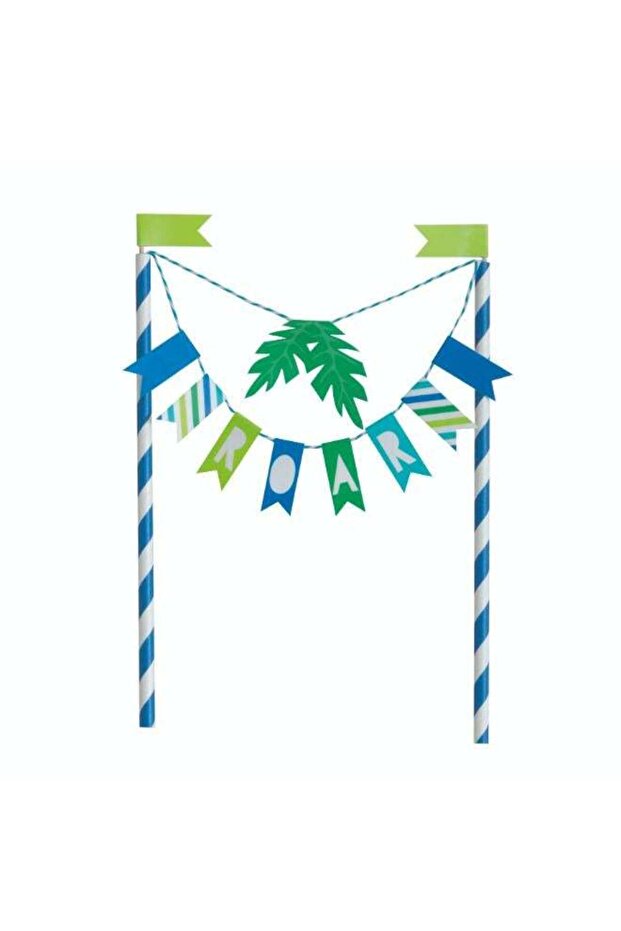 Blue & Green Dinosaur Bunting Cake Topper