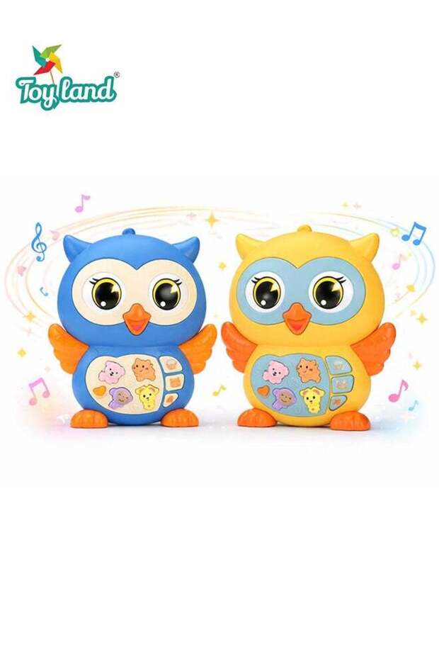 Toyland Interactive Baby Musical Owl Toy - 360-Degree Early Learning Toy with Light-Up Buttons & So