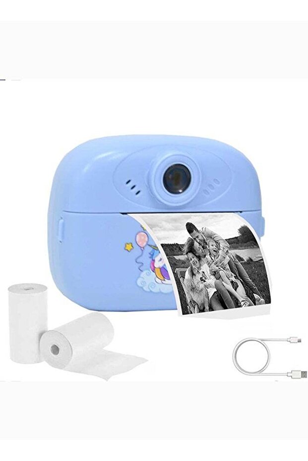Toyland Snap & Print Kids Camera - Instant Thermal Print Camera with Printing Paper - Black & White