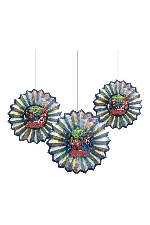 3-Piece Avengers Powers Unite Fan Paper Decoration
