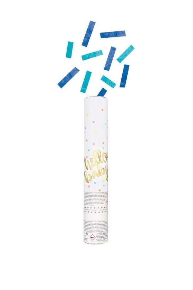 Hello Baby Blue Confetti Cannon