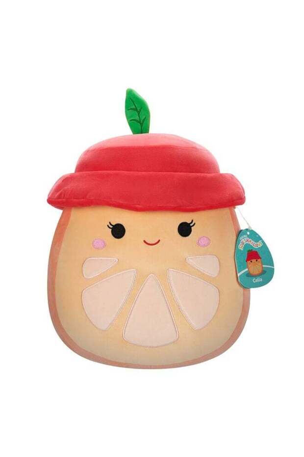 Medium Plush 12 inch Orion Orange Slice with Red Bucket Hat Officially Licensed Kellytoy Plush Toy