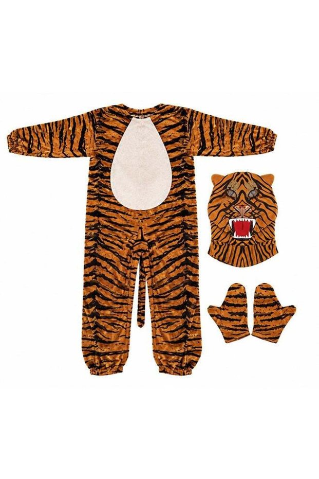 Kids Tiger Animal Costume Set with Hood and Gloves – Jungle Safari Fancy Dress Outfit for Boys & Gi