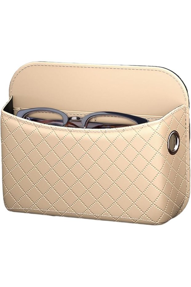 Car Seat Side Organizer Adhesive PU Leather Storage Box