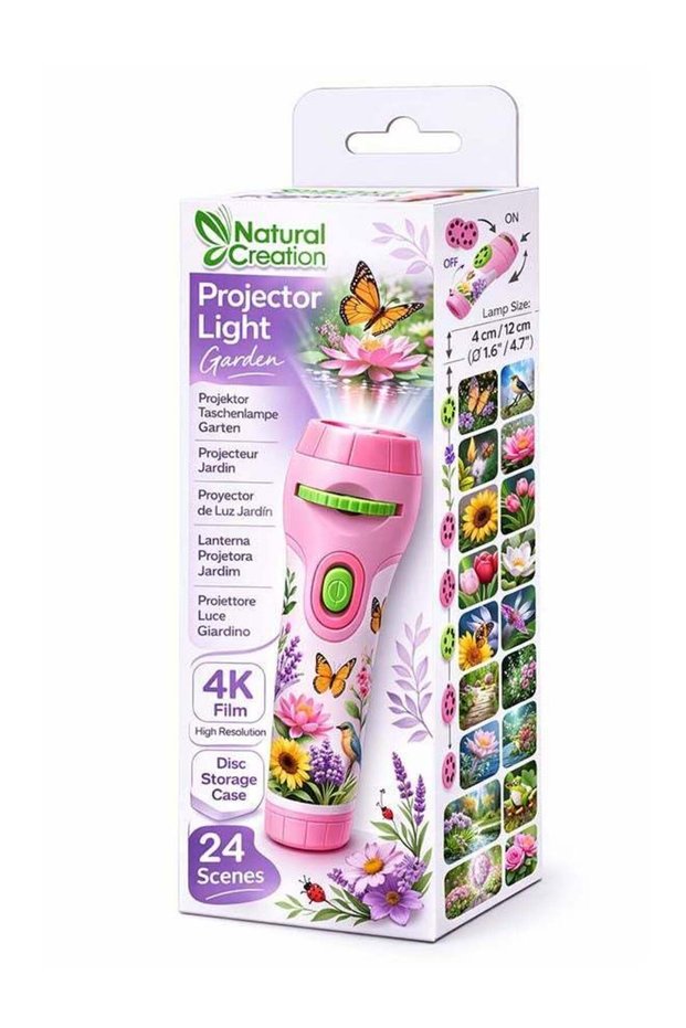 Natural Creation Garden Projector Light for Kids - 24 Nature & Flower Scenes with 4K Film Quality,