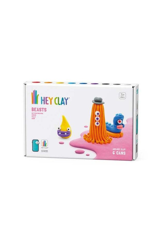 DIY Beasts: Worm, Ginger, Drop Plastic Creative Modelling Air-Dry Clay For Kids 6 Cans