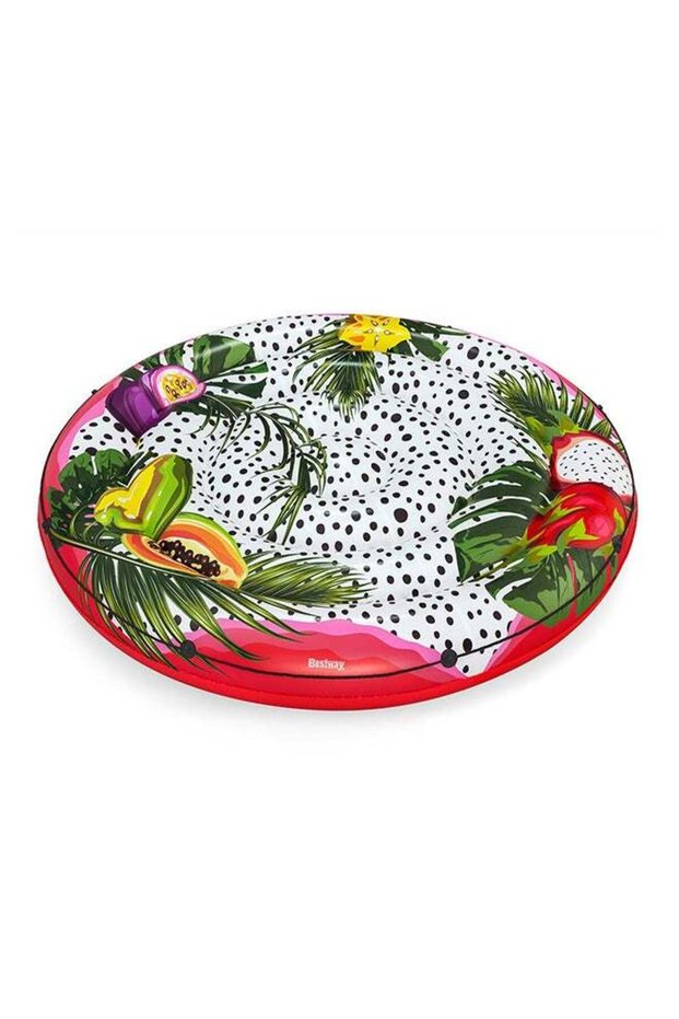 Bestway, Inflatable Fruits of Paradise Island Pool Float Large Round Floating Island Lounger Tropic