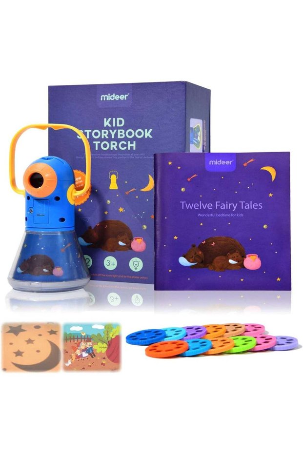 Mideer Kids Story Torch Projector – Interactive Bedtime Tales, Imaginative Play, 3+ Multicolor