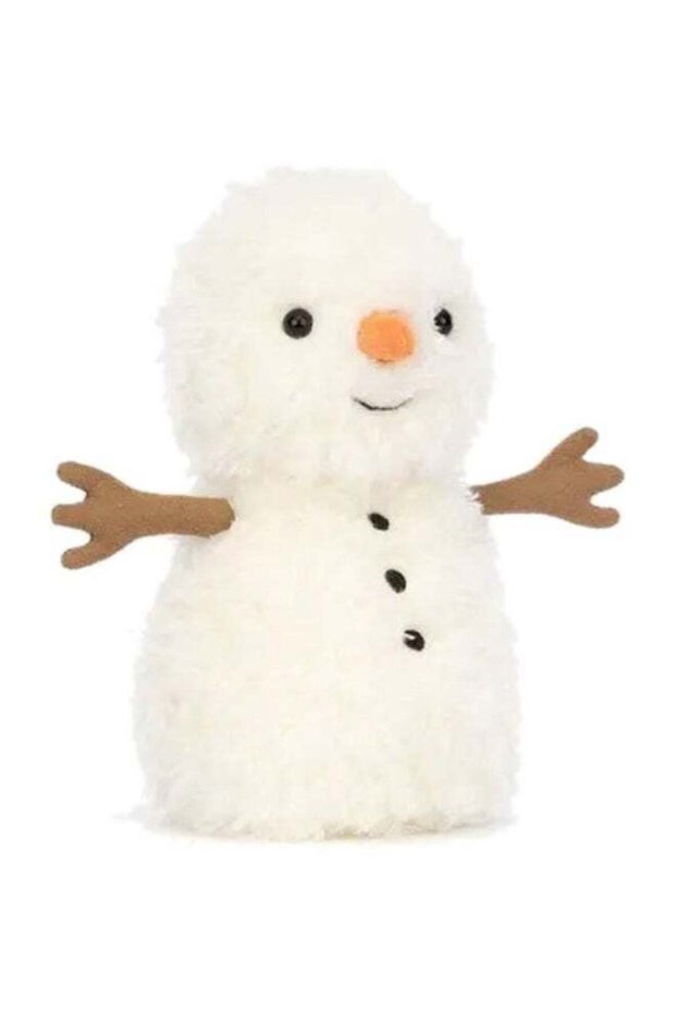 Little Snowman – Soft White Plush Snowman with Carrot Nose & Twig Arms – 18cm Winter Toy for Kids,