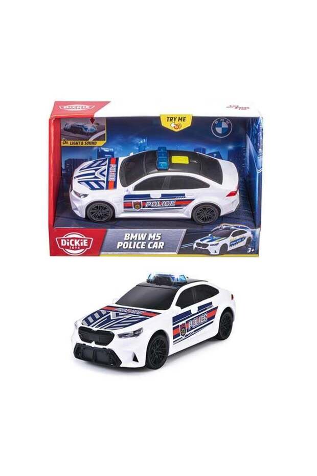BMW M5 Police Car 15cm 1:36 Scale with Friction Drive, Light and Sound, Ages 3+