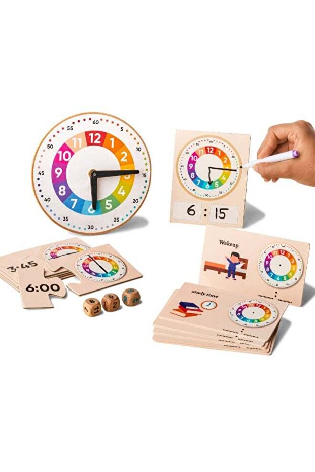 Learning Clock For Kids Educational Toys For 5+ Year Old Fun Time Learning Kit Activity Toys For