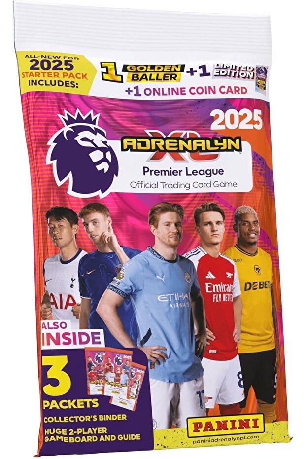 Panini Adrenalyn XL Premier League 2025 Starter Pack with Golden Baller and Online Coin Card