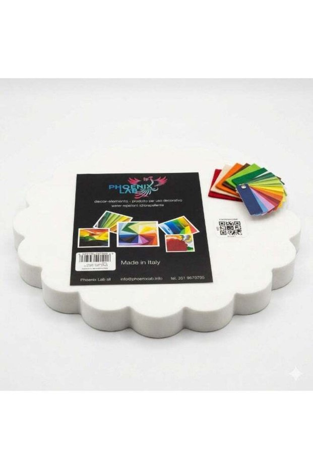 Phoenix Lab Decorative Foam Base Plate Round 24cm – Scalloped White Polystyrene Board for Balloon D