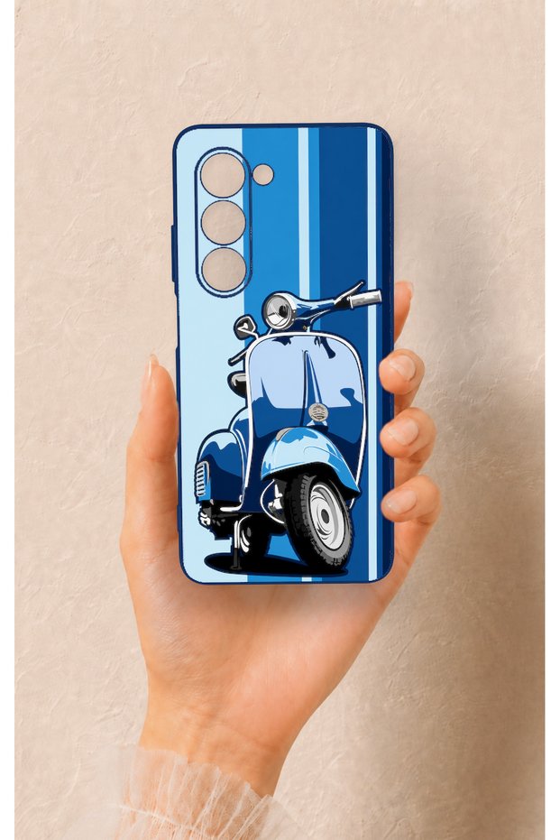 Oppo A5 5g Compatible Blue Scooter Patterned Silicone Case
