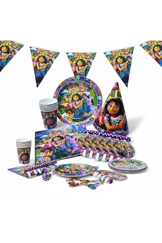 37 Pcs Encanto theme Birthday Party Supplies Set – Complete Kids Party Decoration Kit with Banner,