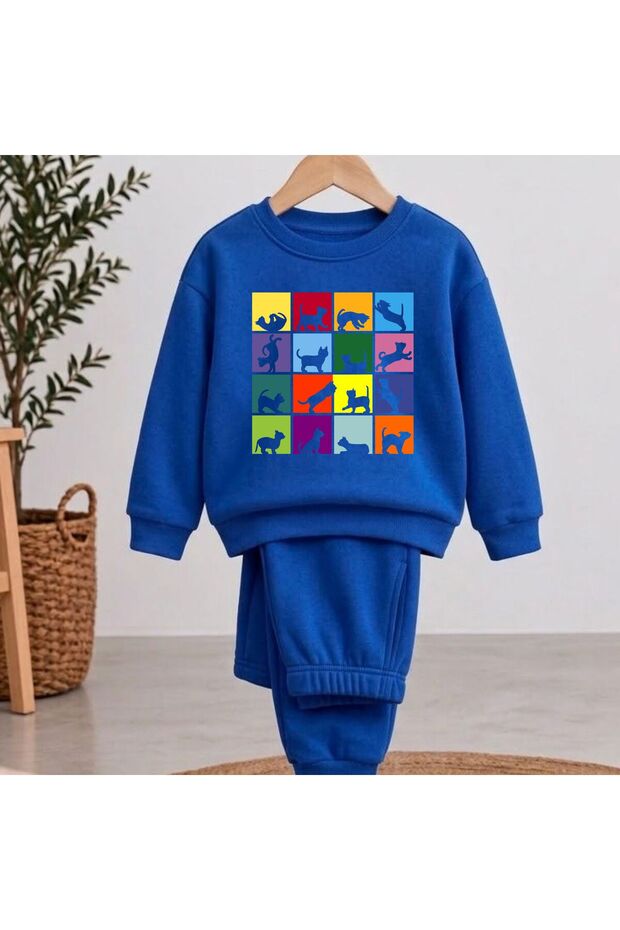 Team Sweatshirt Tablo Cats Printed Girls Boys Crew Neck