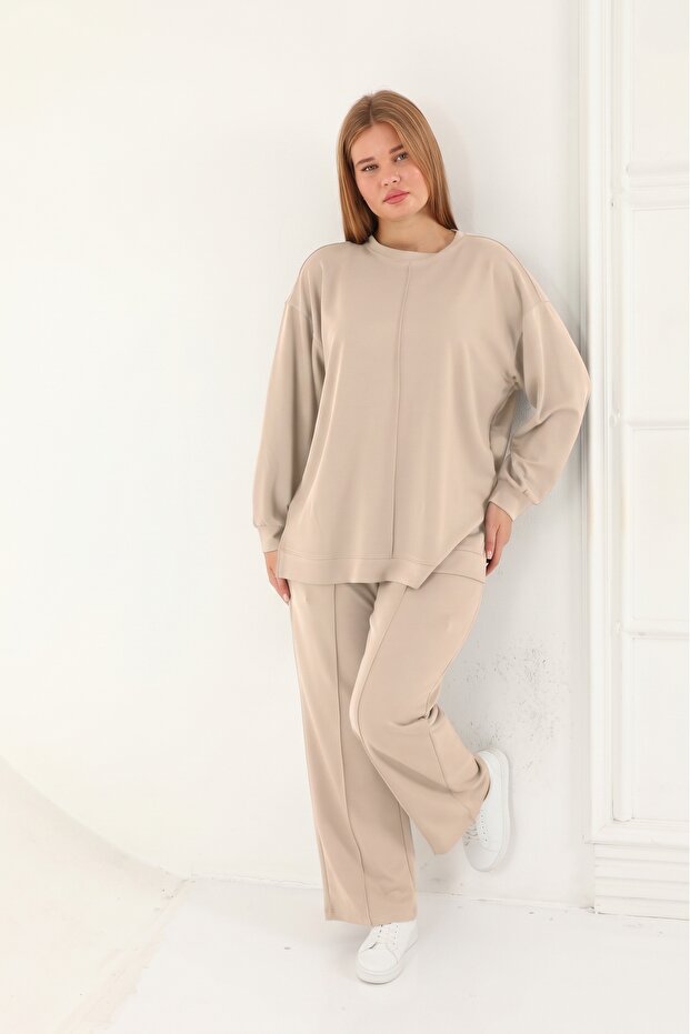 Bottom-Top Channel Seam Slit Suit Soft Texture