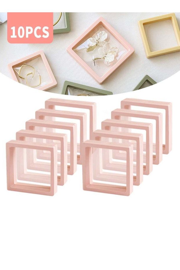 10 PCS Jewelry Box Storage Holder Plastic With Portable Travel Clear Jewelry Organizer, 3D Floating