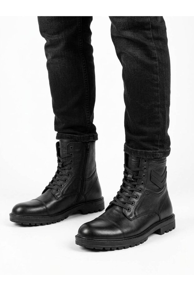 Men's Black Genuine Leather Boots