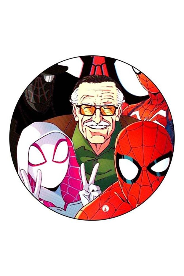 Spiderman Printed Fridge Magnet Black/Red/Green 5.5cm