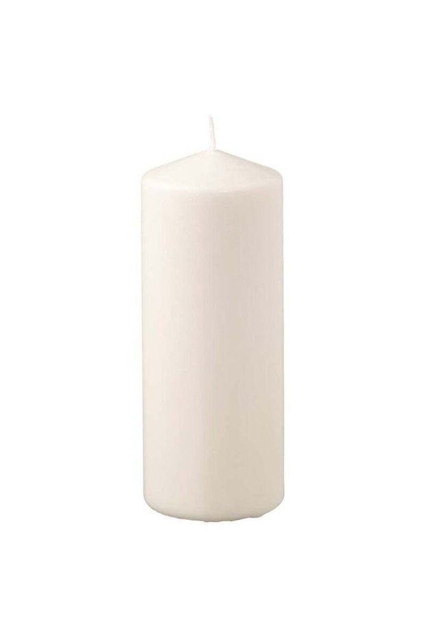Unscented Pillar Candle, Natural, 19 cm, Long Burning Time
