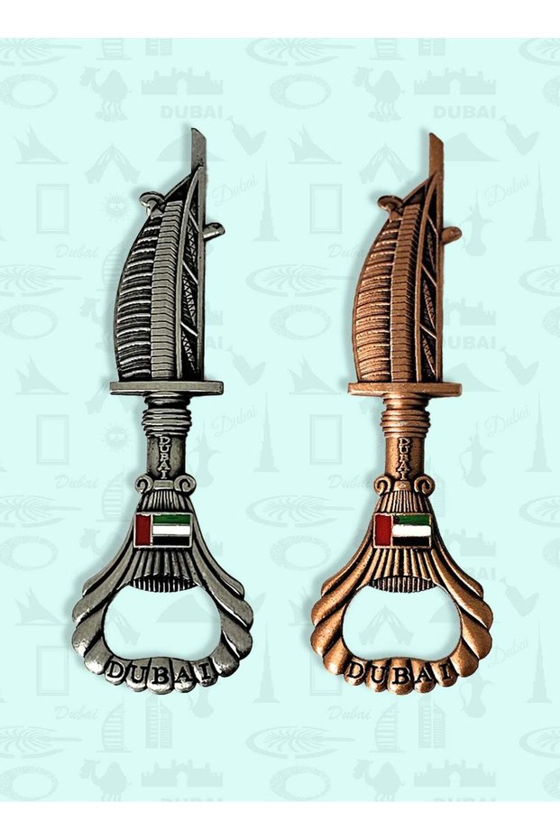 Metal Fridge Magnet Bottle Opener Burj Al Arab Dubai 2pcs – Souvenir Set, Mixed Colors