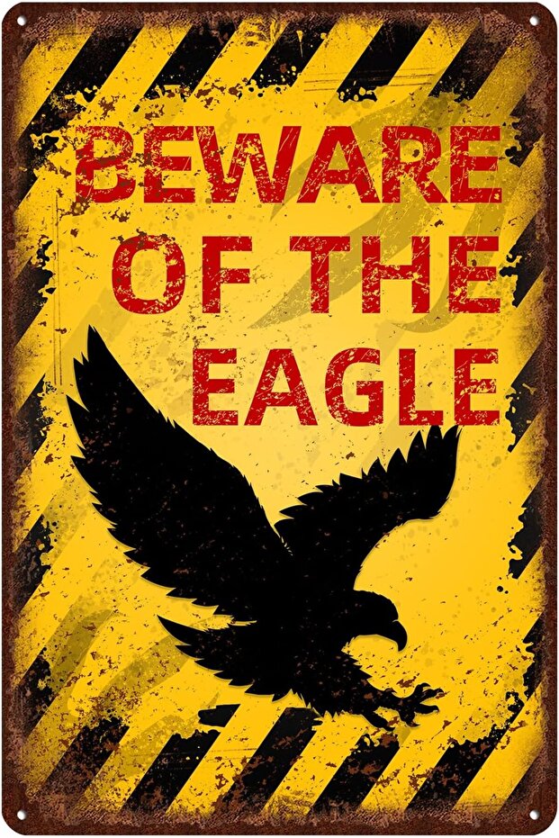 Vintage Eagle Metal Sign - Beware of Eagle