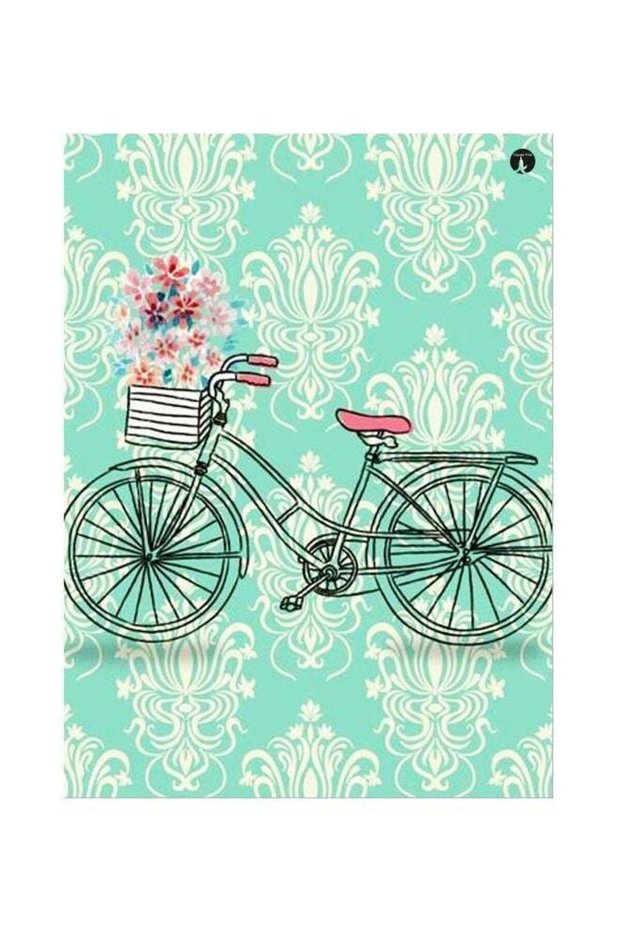 Cycle Themed Metallic Plate Blue/White/Black 20x15cm